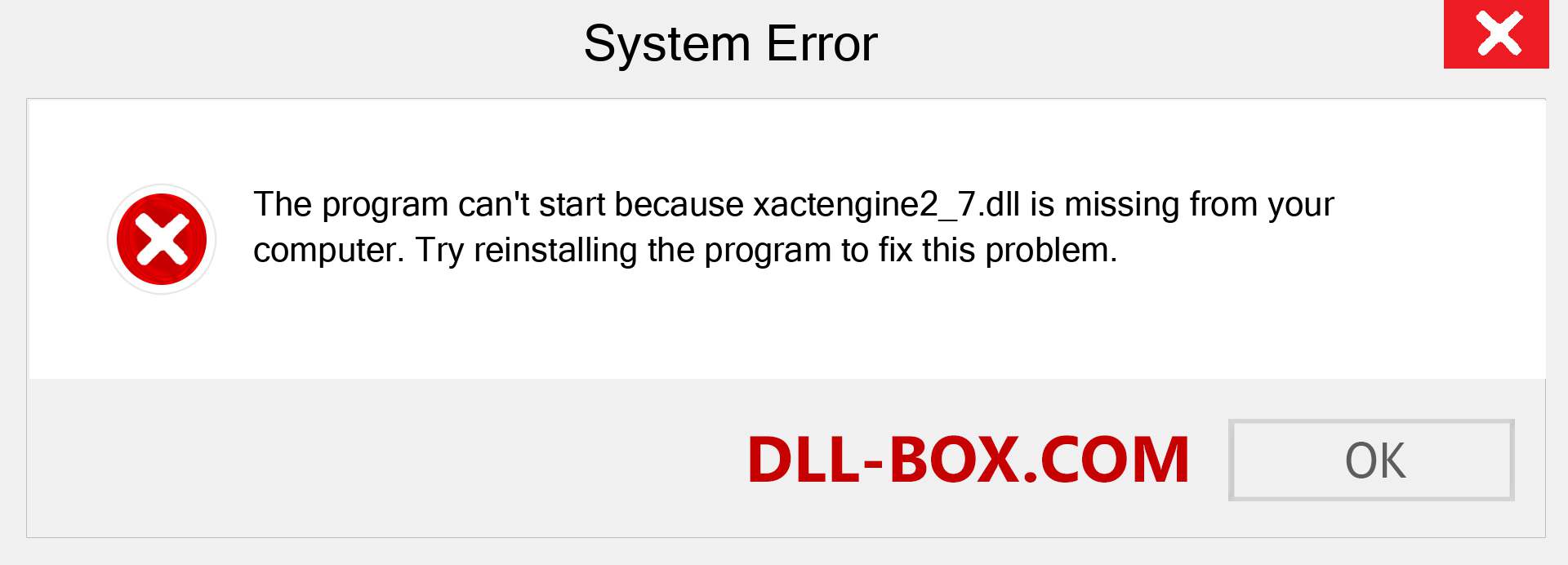  xactengine2_7.dll file is missing?. Download for Windows 7, 8, 10 - Fix  xactengine2_7 dll Missing Error on Windows, photos, images
